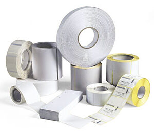 ETICHETTA ADESIVA F.TO 102X150 CARTA BIANCA TERMICHE ADESIVO PERMANENTE CON PRETAGLIO  DIAM INT 25 EST 100MM - ROTOLI DA 250 ETICHETTE